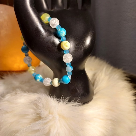 New crystal blue yellow agate bracelet - Picture 3 of 3